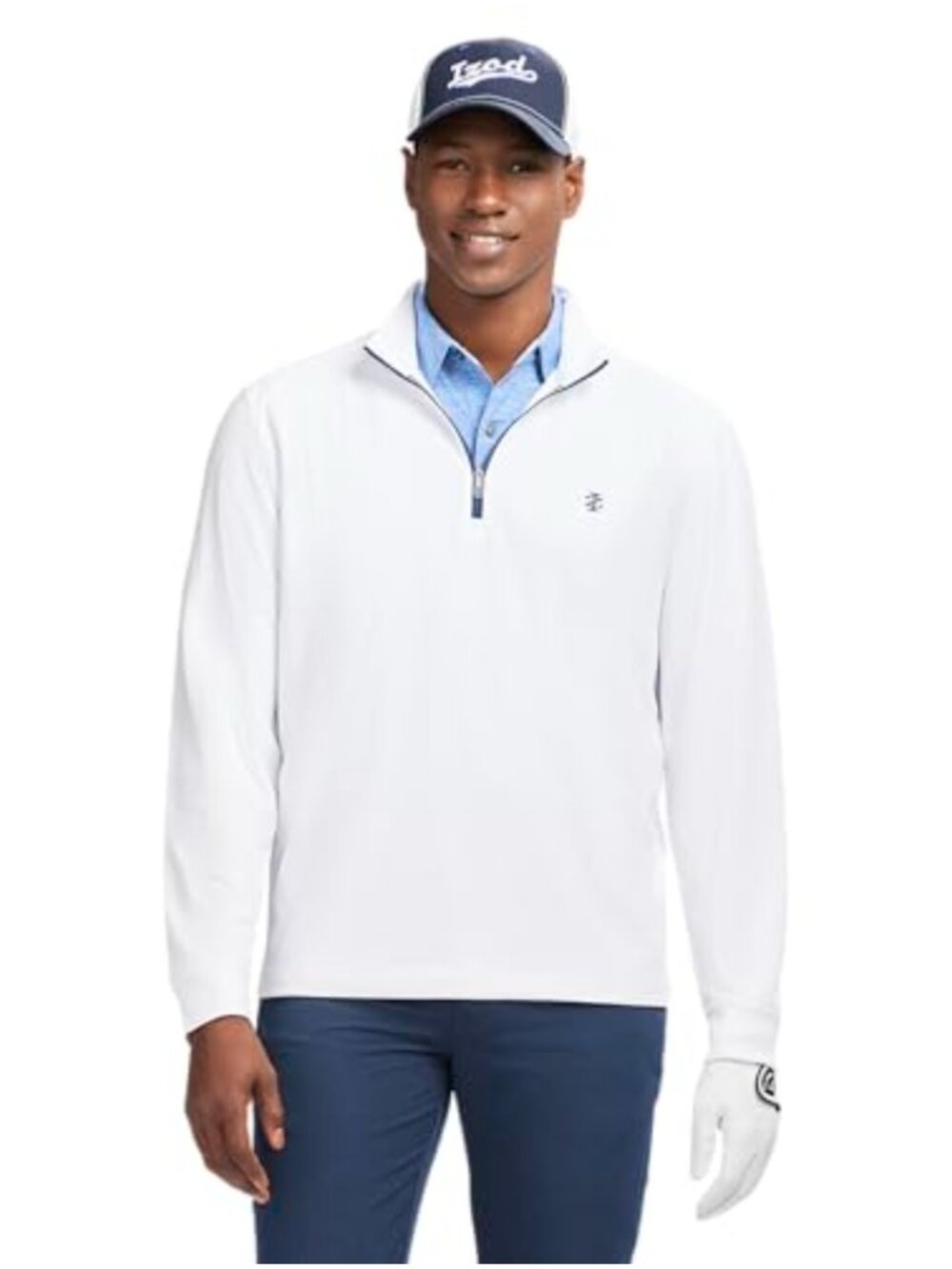 Mens Golf Pro Mesh Quarter Zip Long Sleeve Pullover Sweater